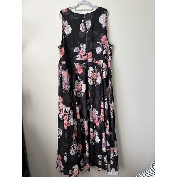 Torrid Dress Womens Plus Size 26 Black Floral Event Flowy Maxi Cottagecore Party - Picture 9 of 16